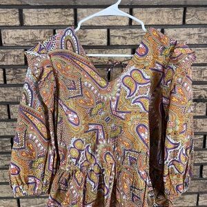 Broadway 38 Paisley Print Peplum Top Size extra Large new‎ with tags